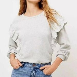 NWT Loft Crewneck Sweater with Ruffles